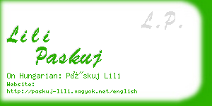 lili paskuj business card